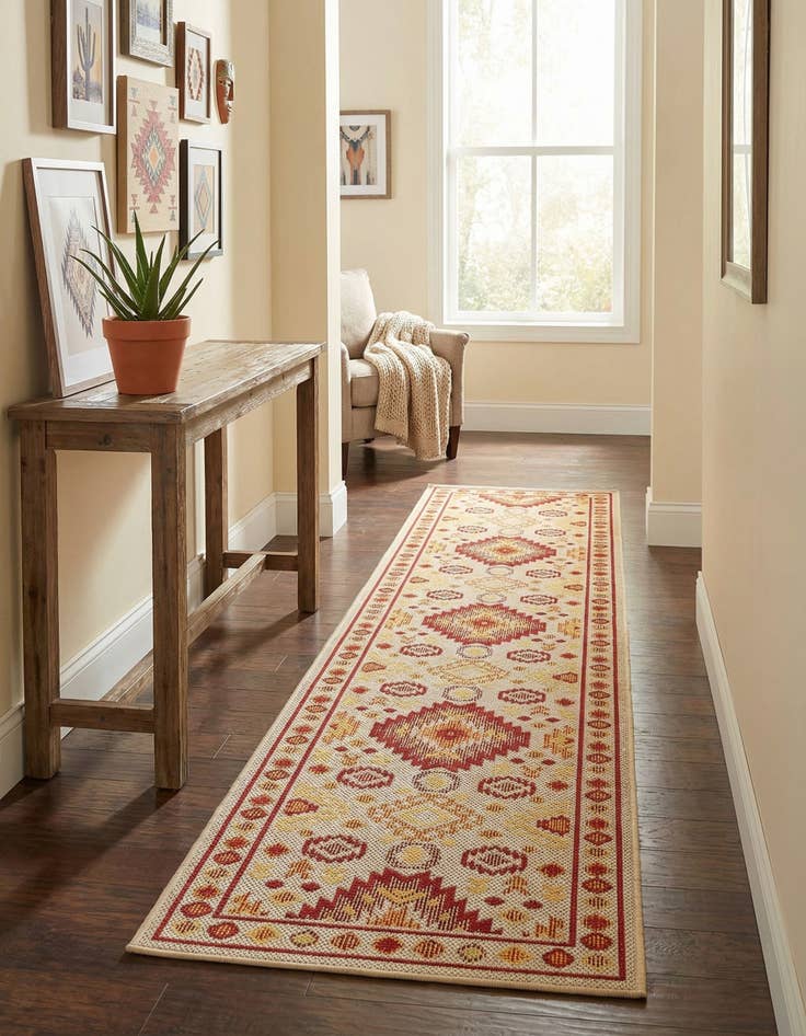 Detail image of  2' 7 x 12'  Washable Baja Indoor / Outdoor Runner Rug