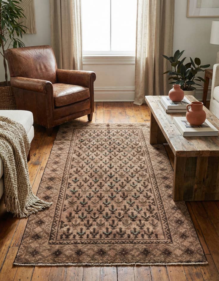 Detail image of  3' 5 x 6' 3  Hand Knotted Ultra Vintage Persian Wool Rug