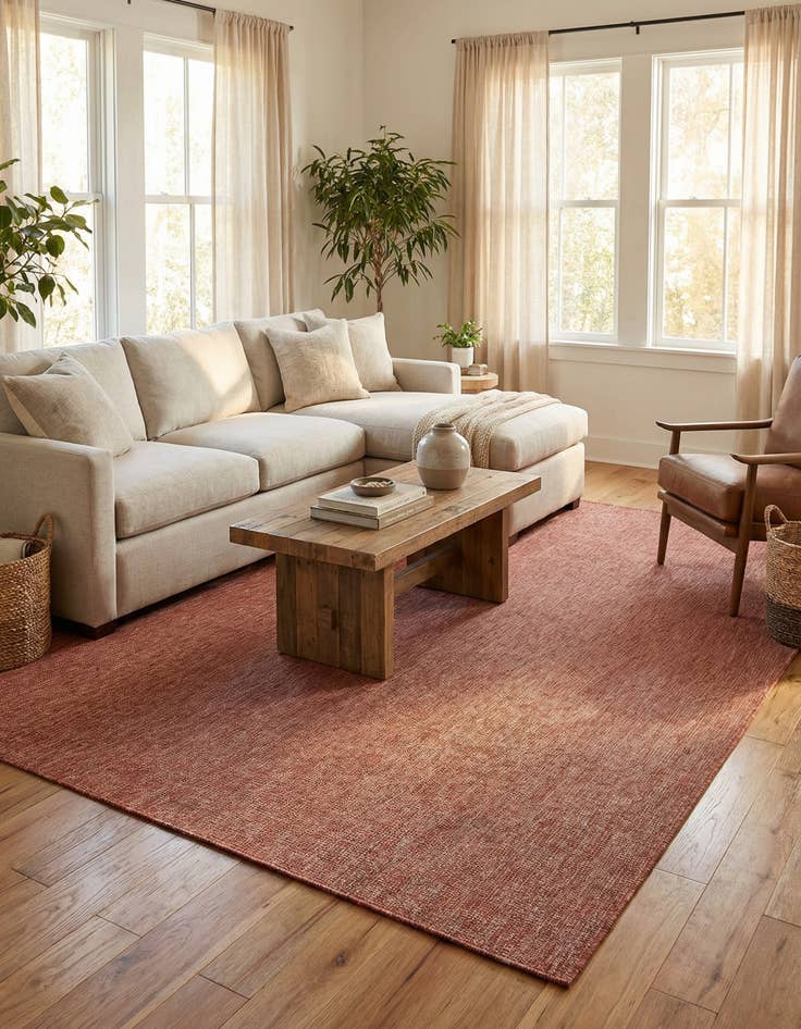 Detail image of 9' x 12'  Washable Solid Indoor / Outdoor Rug