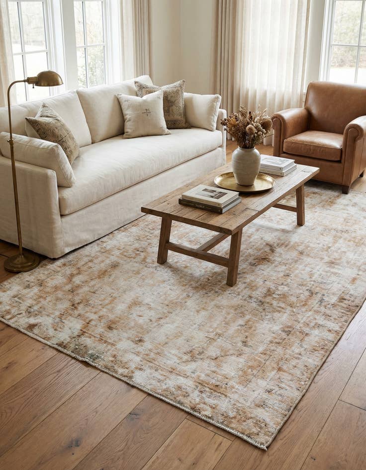 Detail image of 5' 7 x 8' 8  Hand Knotted Ultra Vintage Persian Wool Rug