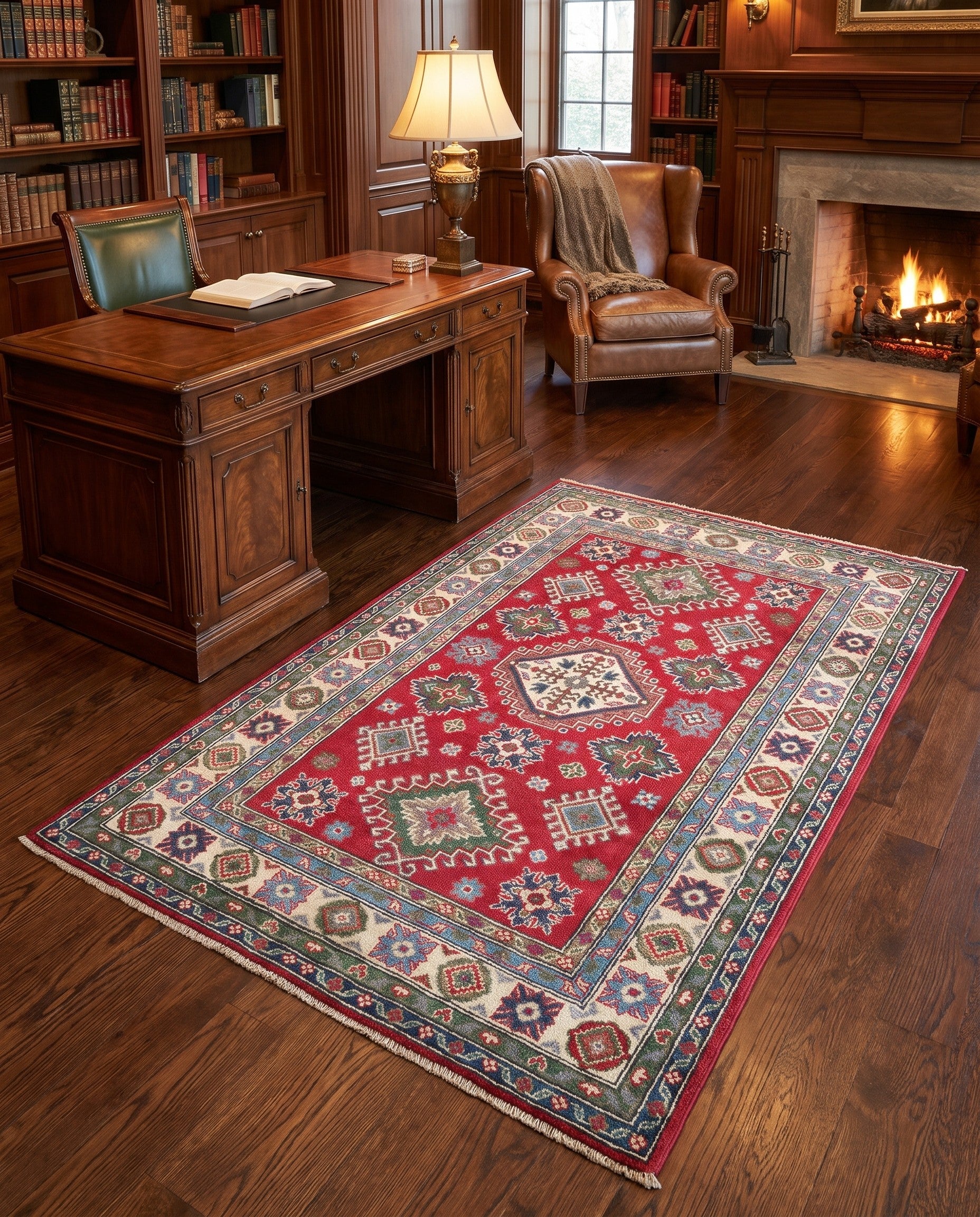 115cm x 185cm Hand Knotted Kazak Rug