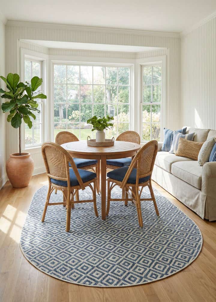 5' 3 x 8' Easy-Clean Jill Zarin Costa Rica Indoor / Outdoor Oval Rug