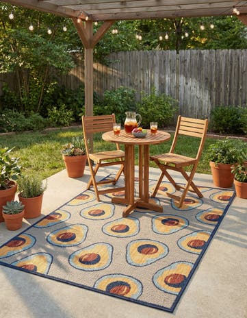 Beige Easy-Clean Indoor / Outdoor Rug