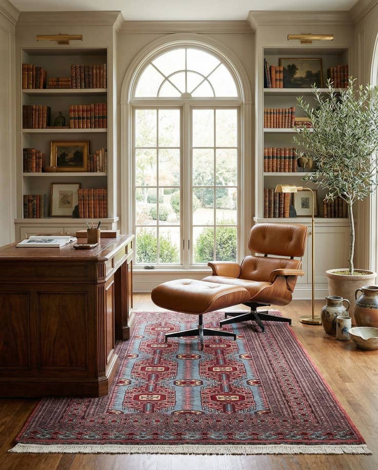 Detail image of 4' 2 x 6' 6 Hand Knotted Bokhara Oriental Wool Rug