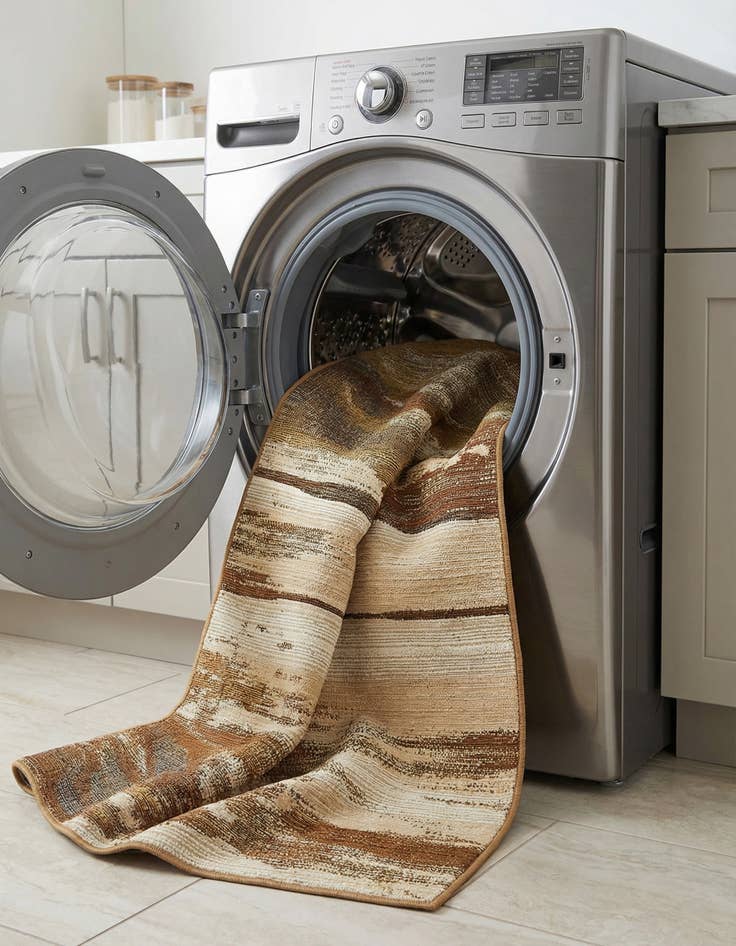 Detail image of 2' x 6'  Washable Modern Indoor / Outdoor Runner Rug