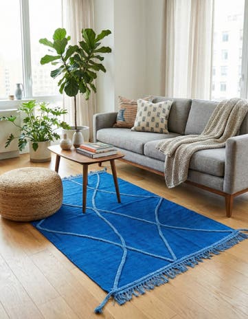 3' 4 x 5' 1 Hand Woven Kilim Modern Wool Rug
