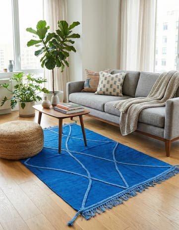 3' 4 x 5' 1 Hand Woven Kilim Modern Wool Rug