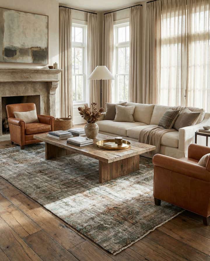 6' 8 x 8' 5 Hand Knotted Ultra Vintage Persian Wool Rug