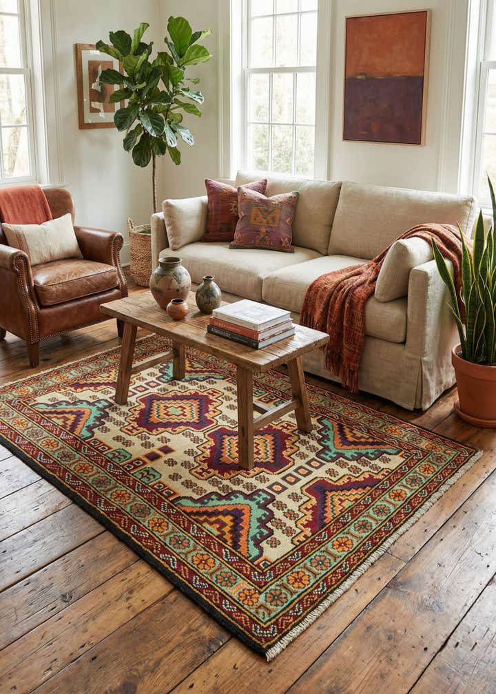 3' 4 x 5' Hand Knotted Balouch Rug