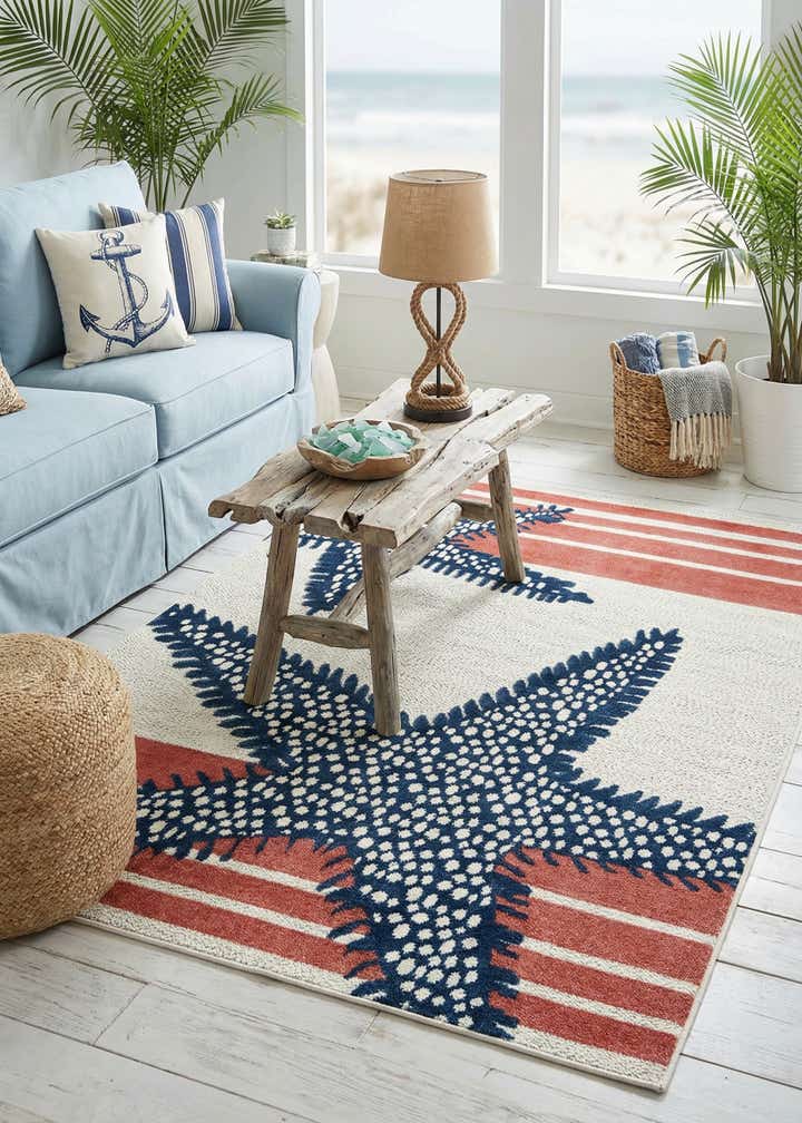 5' 3 x 8' Easy-Clean Belize Indoor / Outdoor Rug
