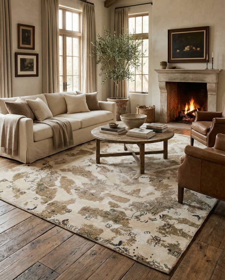 Detail image of 7' 4 x 10' 3 Hand Knotted Ultra Vintage Persian Wool Rug