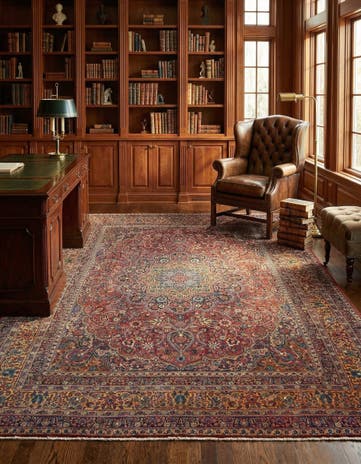 8' 4 x 11' 3 Hand Knotted Birjand Persian Wool Rug