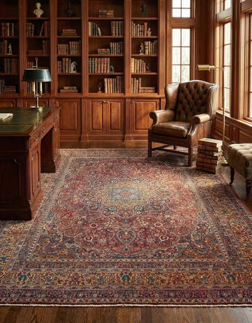 8' 4 x 11' 3 Hand Knotted Birjand Persian Wool Rug