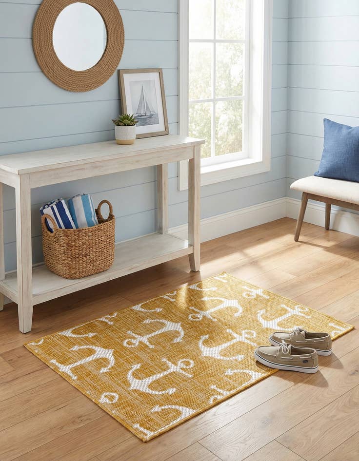 Detail image of 2' x 3'  Washable Coastal Indoor / Outdoor Rug