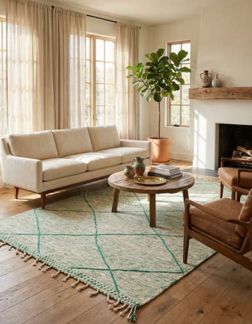 5' 9 x 8' 11 Hand Knotted Moroccan Wool Rug