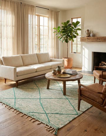 5' 9 x 8' 11 Hand Knotted Moroccan Wool Rug