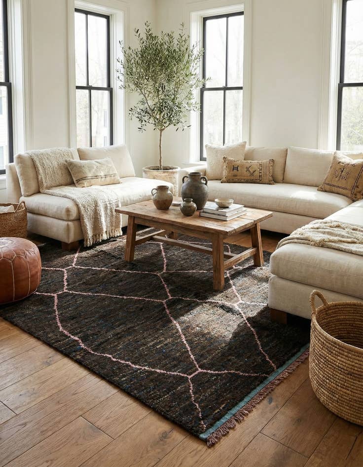 Detail image of 7' 8 x 10' 5  Hand Knotted Moroccan Wool Rug