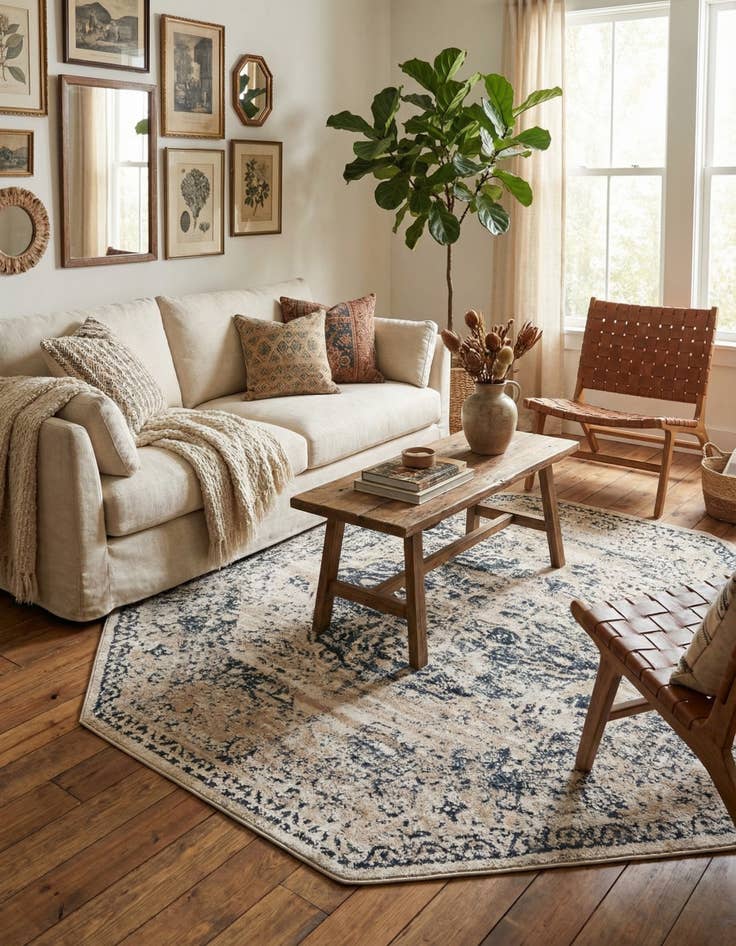 Detail image of 5' 3 x 5' 3 Villa Octagon Rug