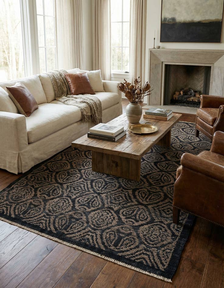 Detail image of 5' 8 x 10' 2  Hand Knotted Darya Wool Rug