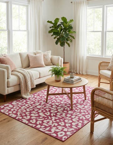 Magenta Easy-Clean Safari Indoor / Outdoor Rug