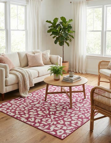 Magenta Easy-Clean Safari Indoor / Outdoor Rug