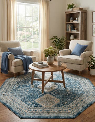 Navy Blue Newport Octagon Rug