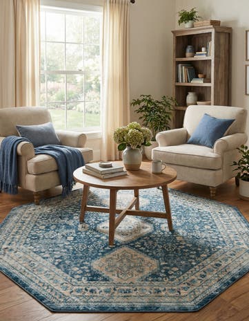 Navy Blue Newport Octagon Rug
