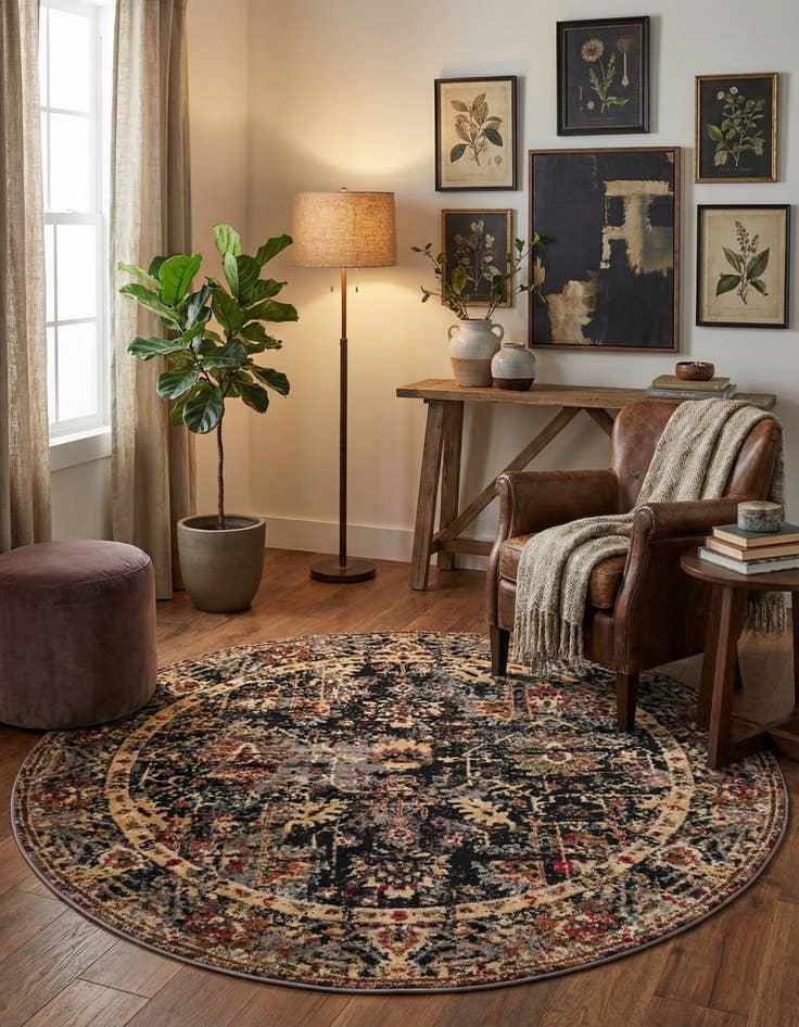 Detail image of  5' 3 x 5' 3 Saturn Round Rug