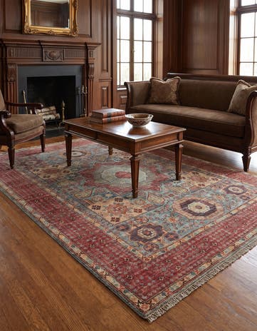 5' 1 x 6' 10 Hand Knotted Mamluk Ziegler Rug