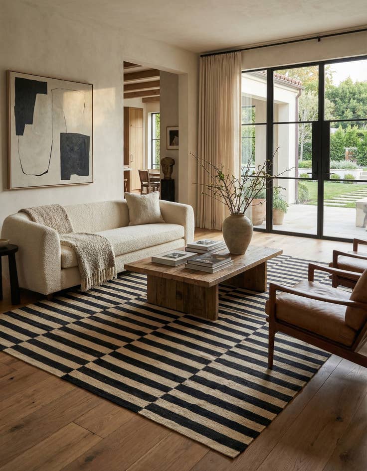 Detail image of 6' 10 x 9' 7  Hand Woven Kilim Modern Wool Rug