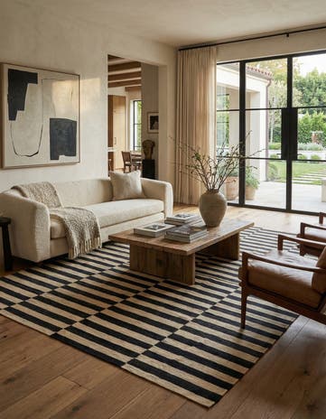 6' 10 x 9' 7 Hand Woven Kilim Modern Wool Rug
