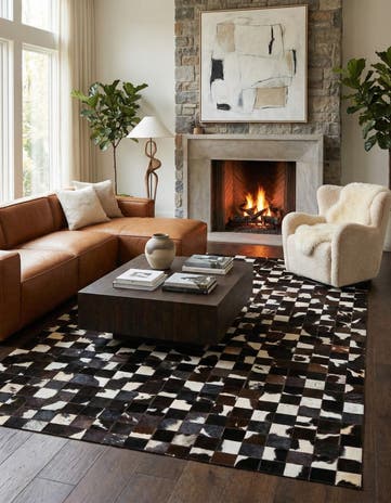 5' 1 x 8' Cowhide Stocks Rug