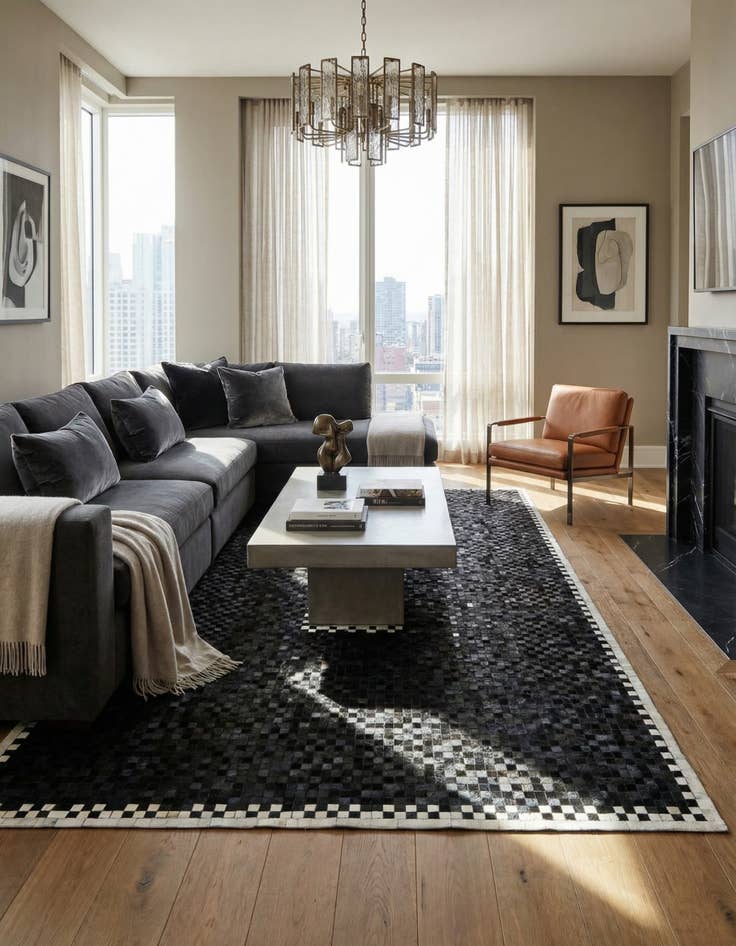 Detail image of 8' 2 x 9' 11 Cowhide Stocks Rug