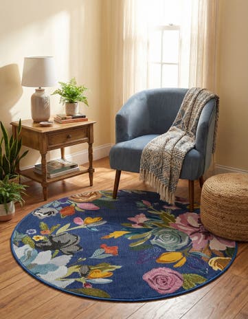 3' 3 x 3' 3 Blossom Round Rug