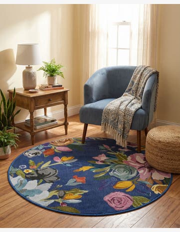 3' 3 x 3' 3 Blossom Round Rug