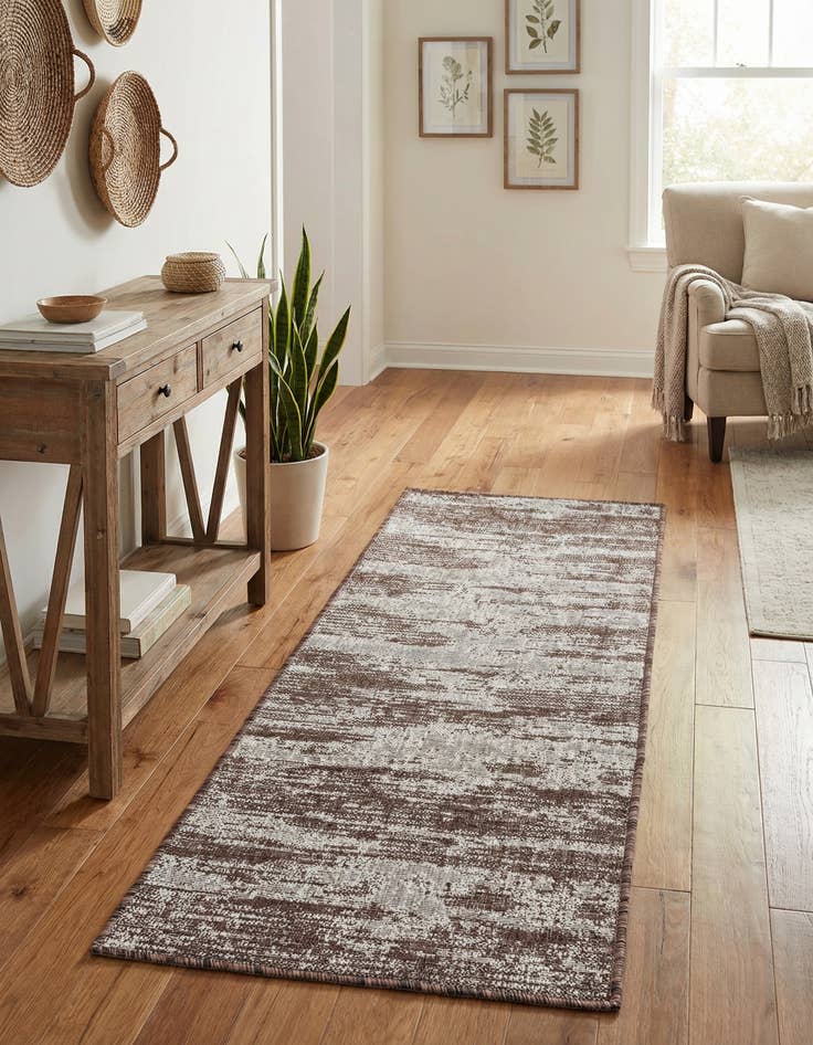 Detail image of 2' x 6' Easy-Clean Modern Indoor / Outdoor Runner Rug