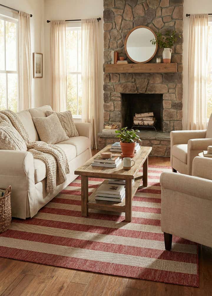 7' x 10' Easy-Clean Ribbon Indoor / Outdoor Rug