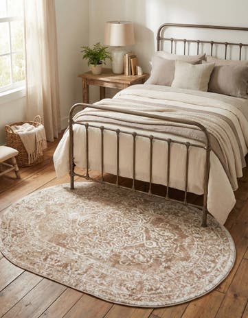 Beige Oxford Oval Rug