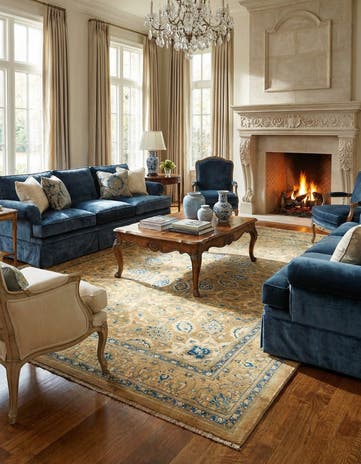 9' 9 x 13' 6 Hand Knotted Farahan Persian Wool Rug