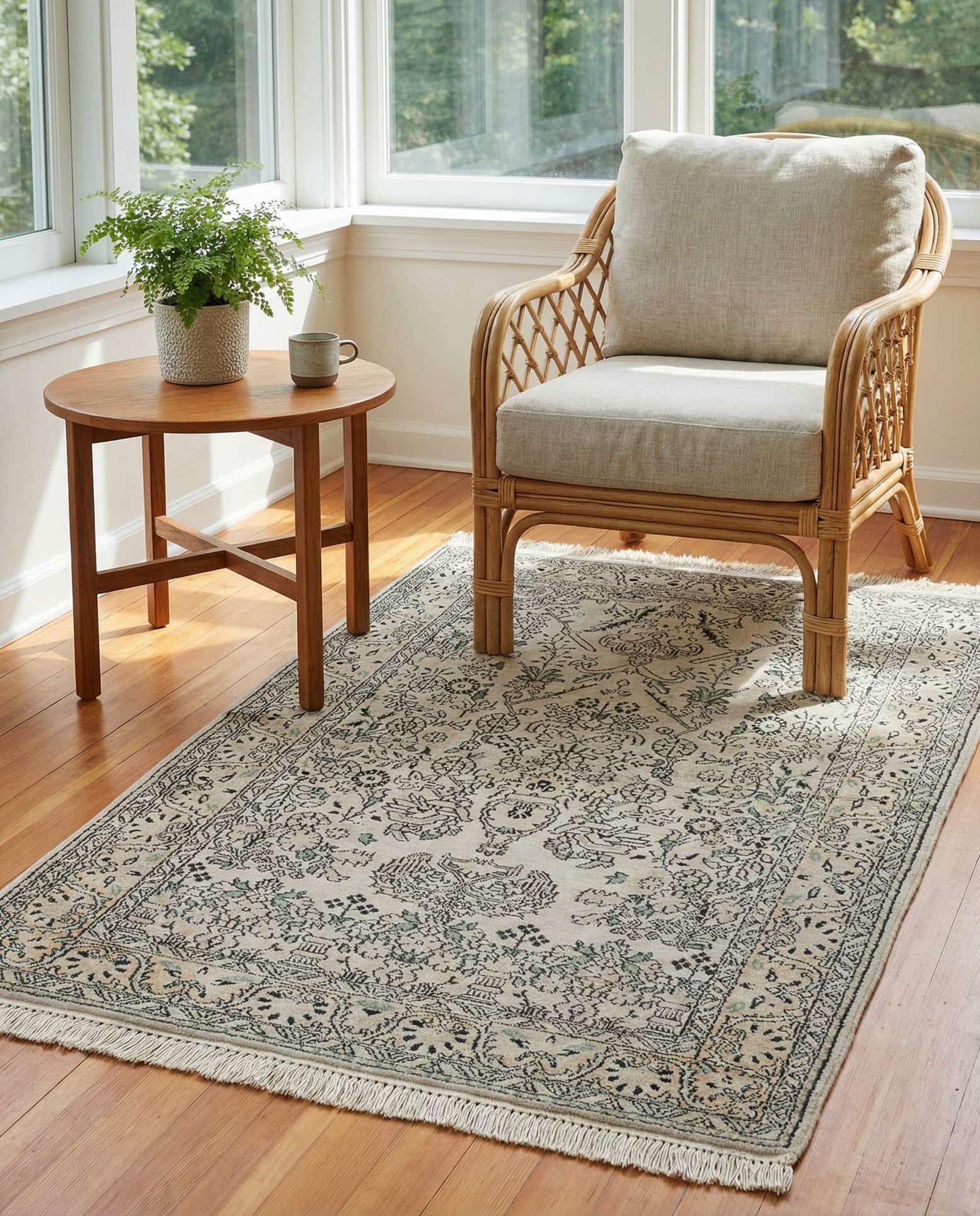3' 2 x 5' 1 Hand Knotted Kashmir Oriental Wool Rug