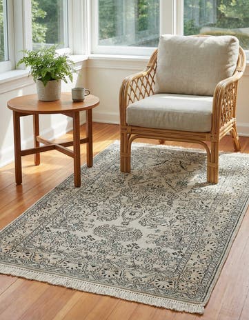 3' 2 x 5' 1 Hand Knotted Kashmir Oriental Wool Rug