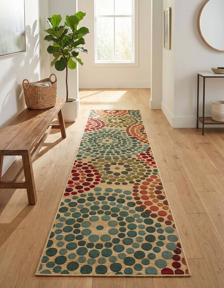 Detail image of  2' 7 x 12'  Washable Modern Indoor / Outdoor Runner Rug