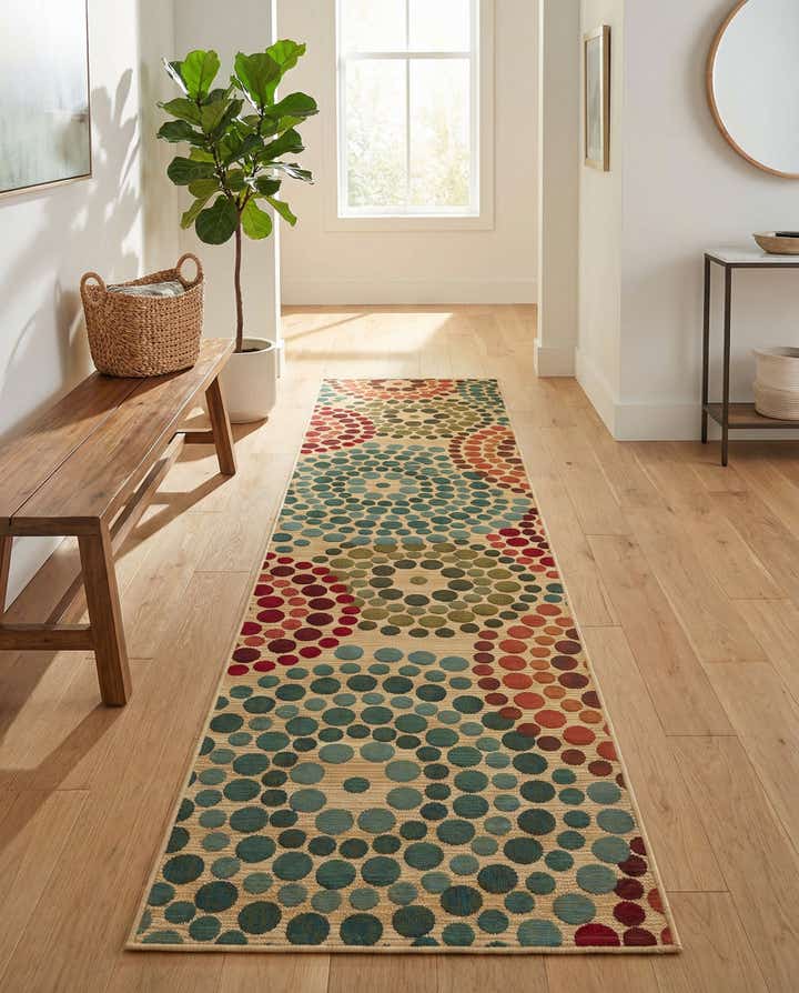 2' 7 x 12' Easy-Clean Modern Indoor / Outdoor Runner Rug