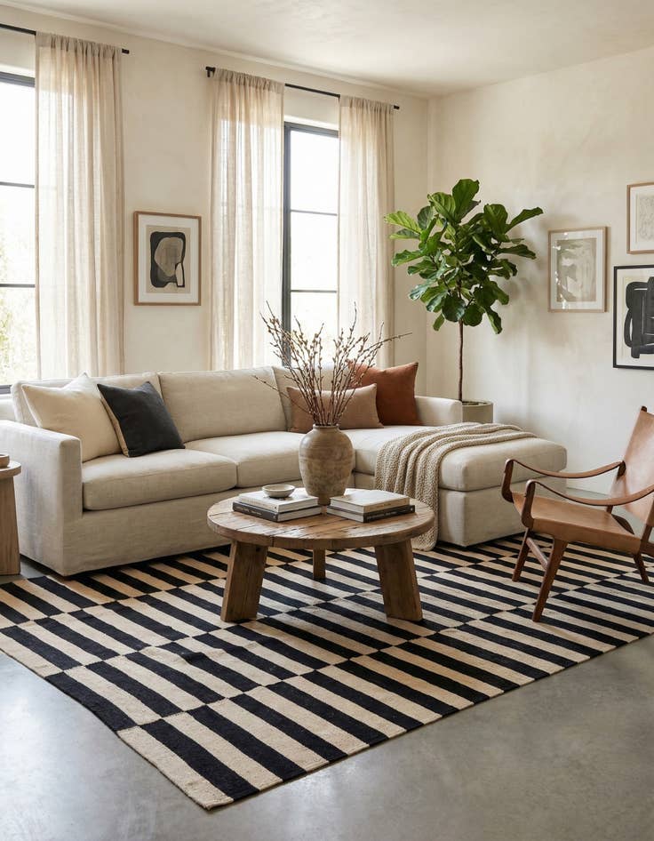 Detail image of 5' 10 x 7' 8  Hand Woven Kilim Modern Wool Rug