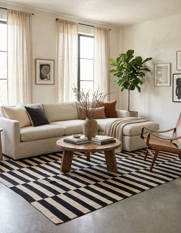 5' 10 x 7' 8 Hand Woven Kilim Modern Wool Rug