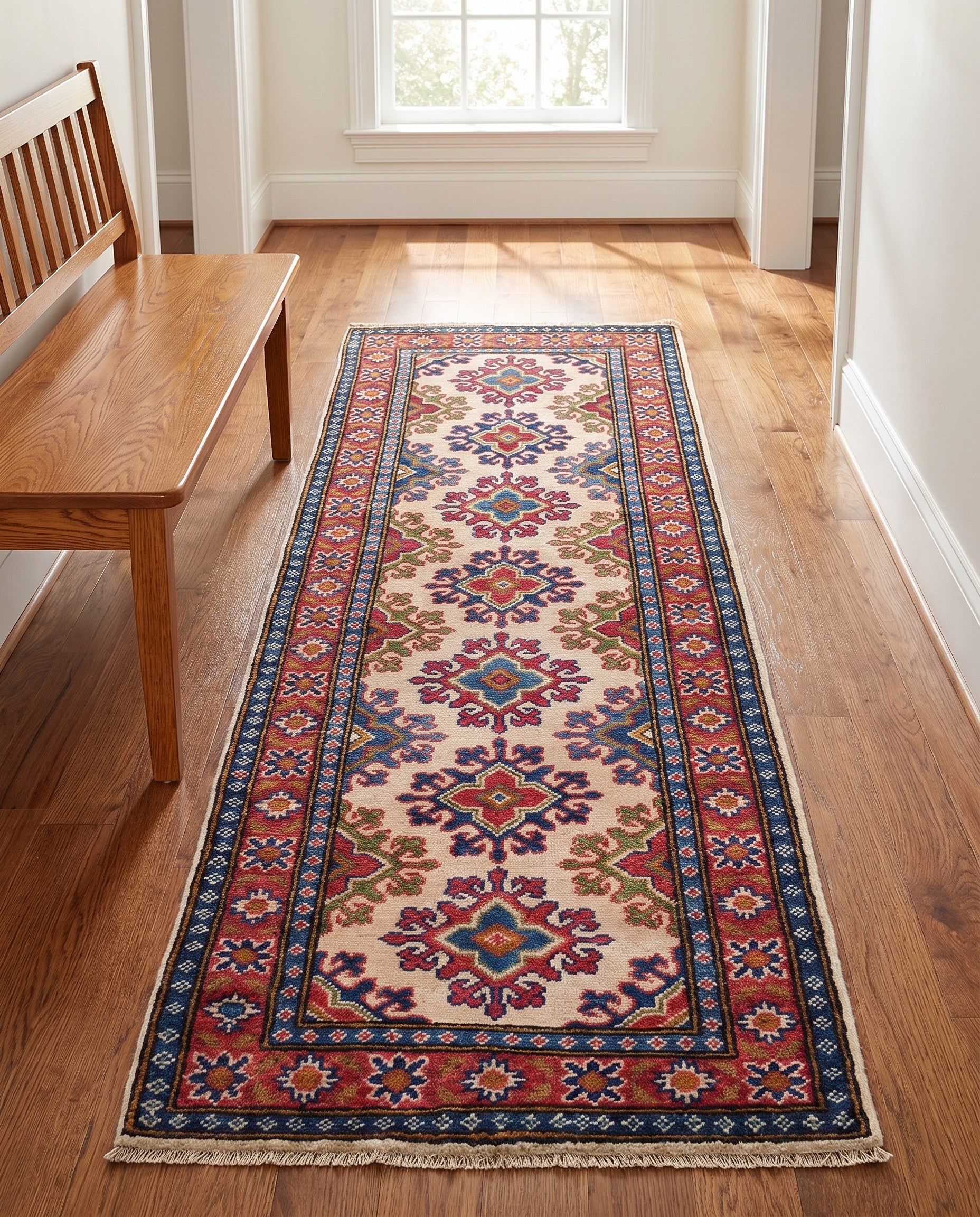 2' x 6' 4 Hand Knotted Kazak Runner Rug