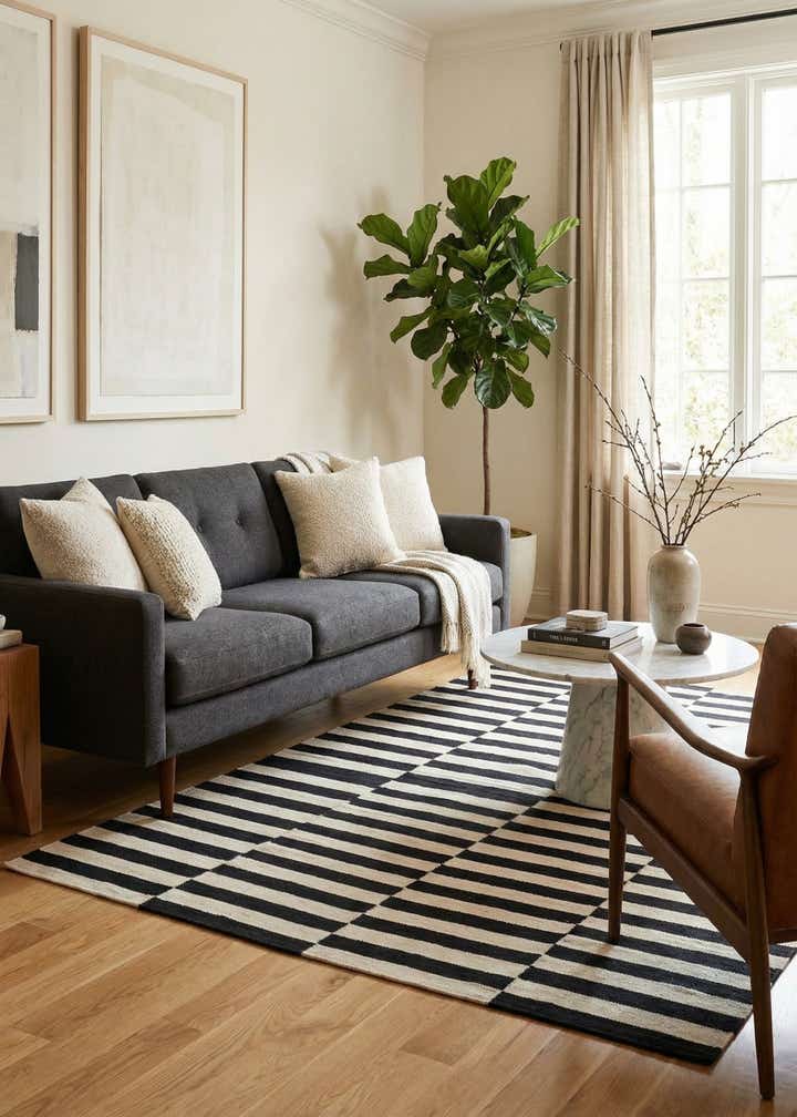 5' 8 x 7' 11 Hand Woven Kilim Modern Wool Rug