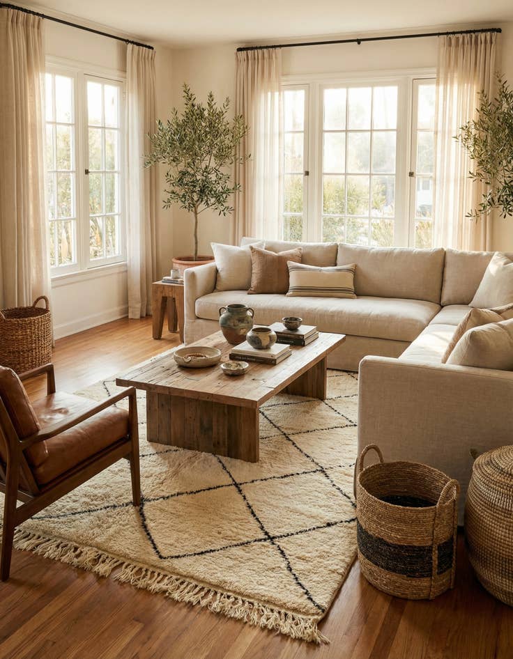 Detail image of 6' 9 x 10' 2  Hand Knotted Moroccan Wool Rug