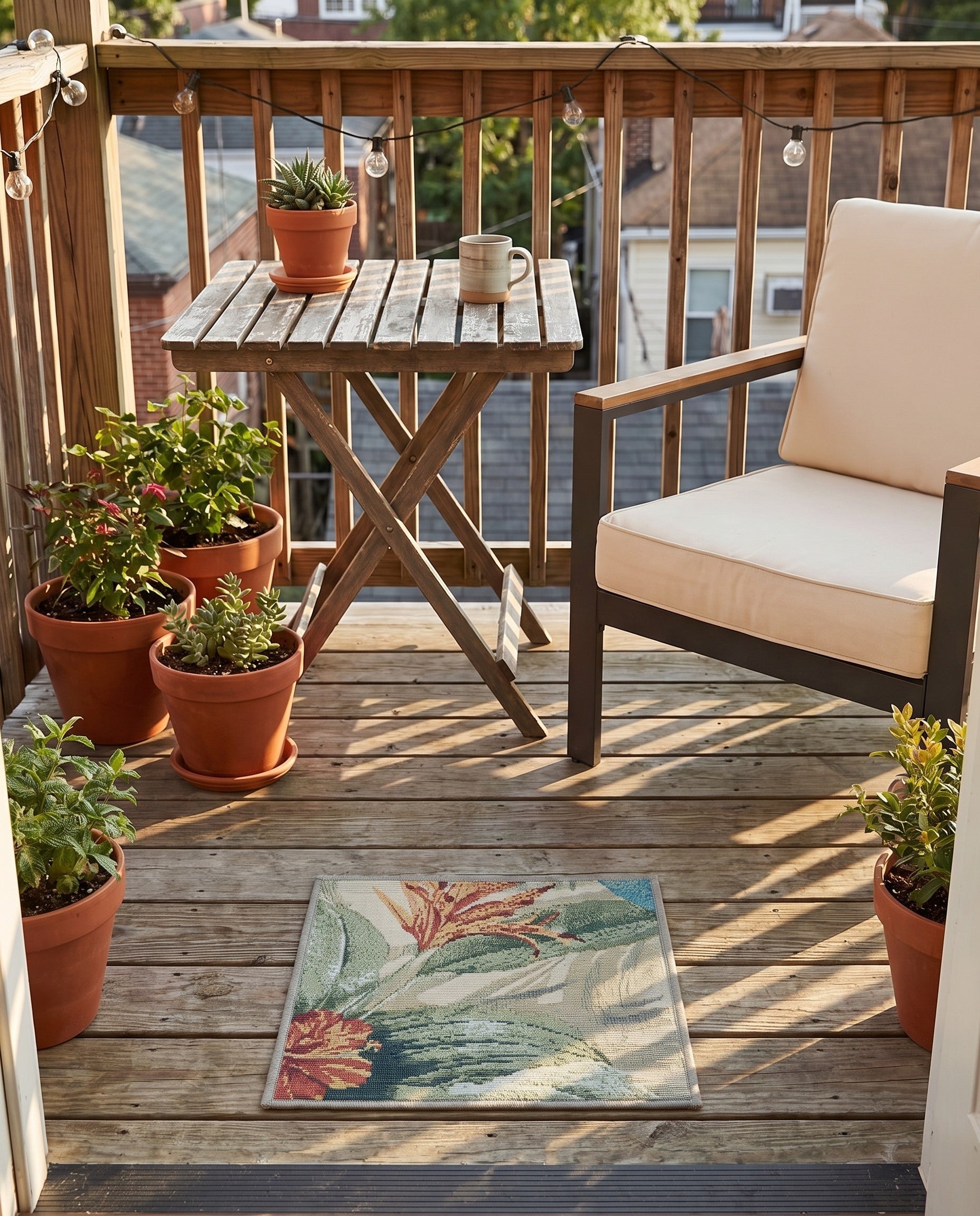 1' 4 x 1' 4 Easy-Clean Botanical Indoor / Outdoor Sample Rug