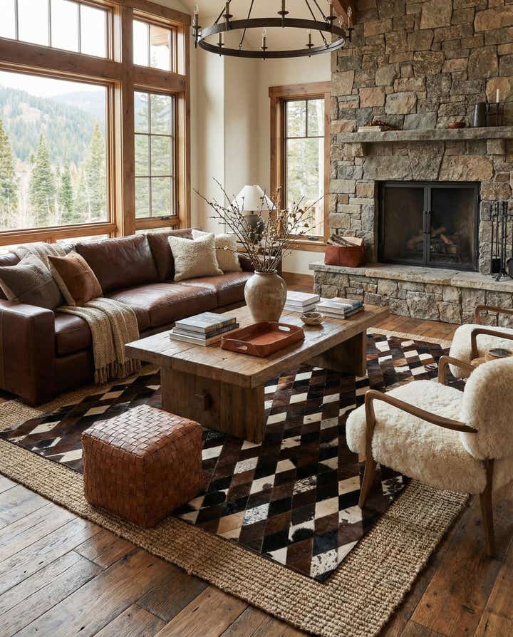 5' 9 x 8' Cowhide - Patchwork Rug